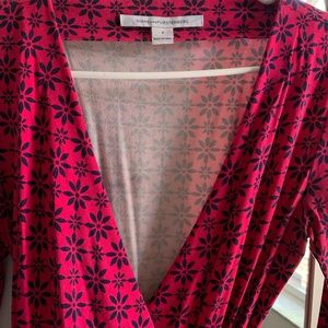 Diane vin Furstenberg pink print wrap dress sz 4